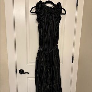 Ulla Johnson Black and Gold Wide Leg jumpsuit